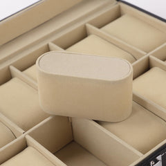 Kuber Industries 12 Slots Watch Organizer|Watch Storage Box For Men & Women|Secure Closer|Wrist Watch Display BoxBlack|