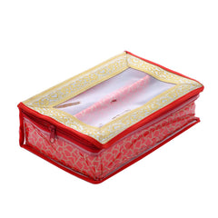 Kuber Industries Brocade Hardboard Two Rod Bangle Box (Red) - CTKTC022885