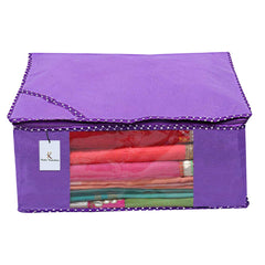 Kuber Industries 6 Piece Non Woven Saree Cover Set, Royal Blue,Large Size -CTKTC6449