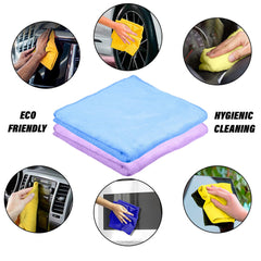 Heart Home Cleaning Towel | Reusable Cleaning Cloths for Kitchen | Duster Towel for Home Cleaning | 400 GSM Cleaning Cloth Towel for Car | Bike | 50x70 | Pack of 3 | Multi