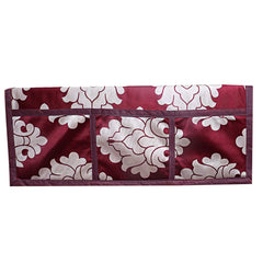 Kuber Industries Flower Design 3 Pieces PVC Fridge Mats and 1 Piece Fridge Top Cover (Maroon) CTKTC34084