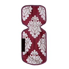 Kuber Industries Flower Design 3 Pieces PVC Fridge Mats, 2 Piece Handle Cover and 1 Piece Fridge Top Cover (Maroon)-KUBMART2850