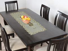 Kuber Industries Embroidered Cotton Table Runner - Cream