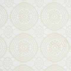 Kuber Industries Circle Design Cotton 4 Seater Center Table Cover - (Cream) KUBMART02718