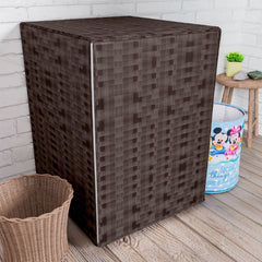 Heart Home Washing Machine Cover | Shelf Check Washing Machine Cover | Soft PVC | Front Load Washing Machine Cover | Brown