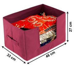 Heart Home Multiuses Non-Woven Closet Organizer, Storage Bin, Shelf Storage Oragnizer With Handle (Maroon)-HS43HEARTH26429