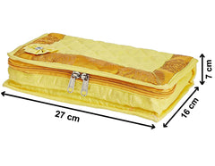 Kuber Industries Portable Jewellery Organizer With 6 Tranasparent Pockets (Yellow)-HS_38_KUBMART21238, Pack of 1