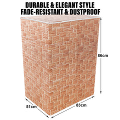 Heart Home Washing Machine Cover | Brick New Check Design Washing Machine Cover | PVC Top Load Semi-Automatic Washing Machine Cover | Golden