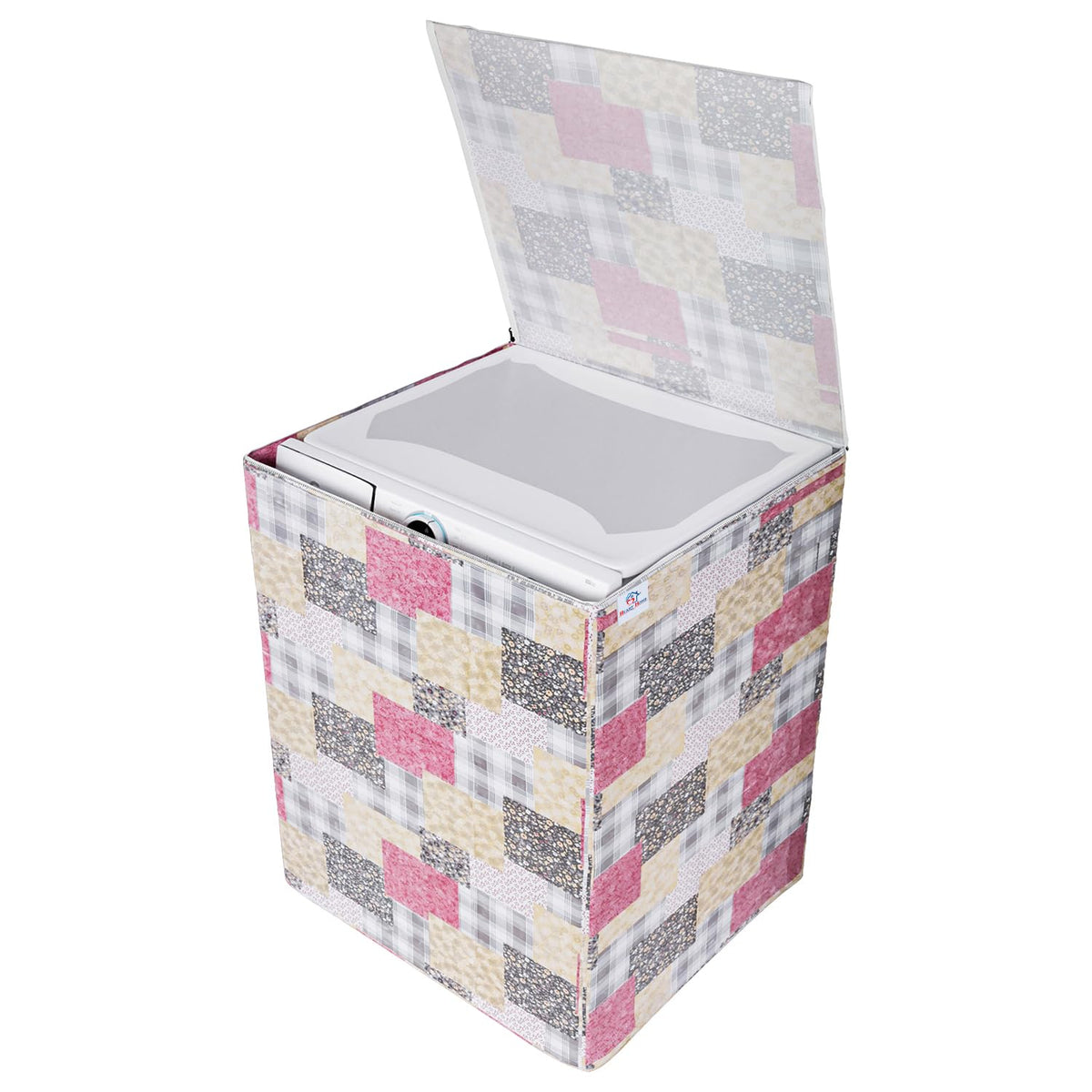 Heart Home Washing Machine Cover | Black Small Flower Print Washing Machine Cover | PVC Top Load Fully-Automatic Washing Machine Cover | Multi