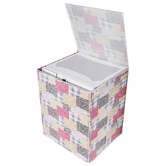 Heart Home Washing Machine Cover | Black Small Flower Print Washing Machine Cover | PVC Top Load Fully-Automatic Washing Machine Cover | Multi