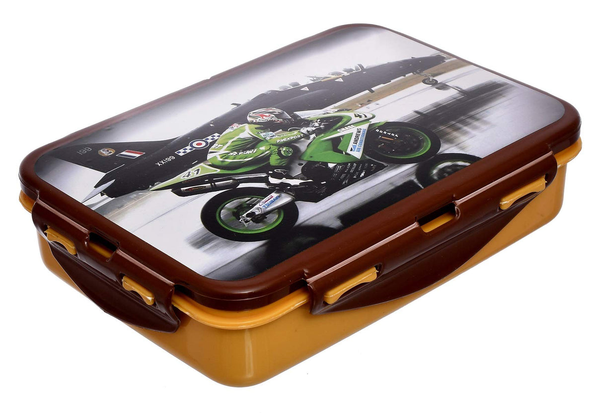 Kuber Industries Model-501 Unbreakable Plastic Large Airtight Leakproof Lunch Box/Tiffin (Brown)-KUBMART1315