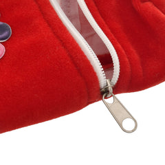 Heart Home Cartoon Printed Soft Velvet Stretchable Baby Feeding Bottle Cover With Easy to Hold Strap (Red)