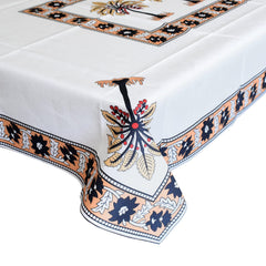 Heart Home Floral Print Polyester Center Table Cover/Table Cloth for Home Decorative Luxurious 4 Seater, 60"x40" (Light Orange) 54HH4259.