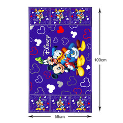 Heart Home Disney Mickey Printed Satin Fridge Top Cover, Protect for Scratches, Wear & Tear and Dust with 6 Utility Side Pockets (Blue)