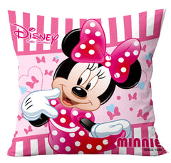 Kuber Industries Disney Minnie Print Silk Special Long Crush Cushion Covers (16"x16") Set of 4, Pink-KUBMART9994