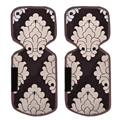 Heart Home Floral Design Cotton 2 Pieces Fridge/Refrigerator Handle Cover (Brown)- CTHH4367,Standard