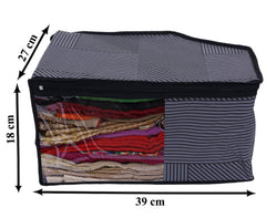 Heart Home Non-Woven Lining Print Foldable Blouse Cover|Clothes Organizer For Home & Traveling With Front Window Extra Large Pack of 9 (Gray)