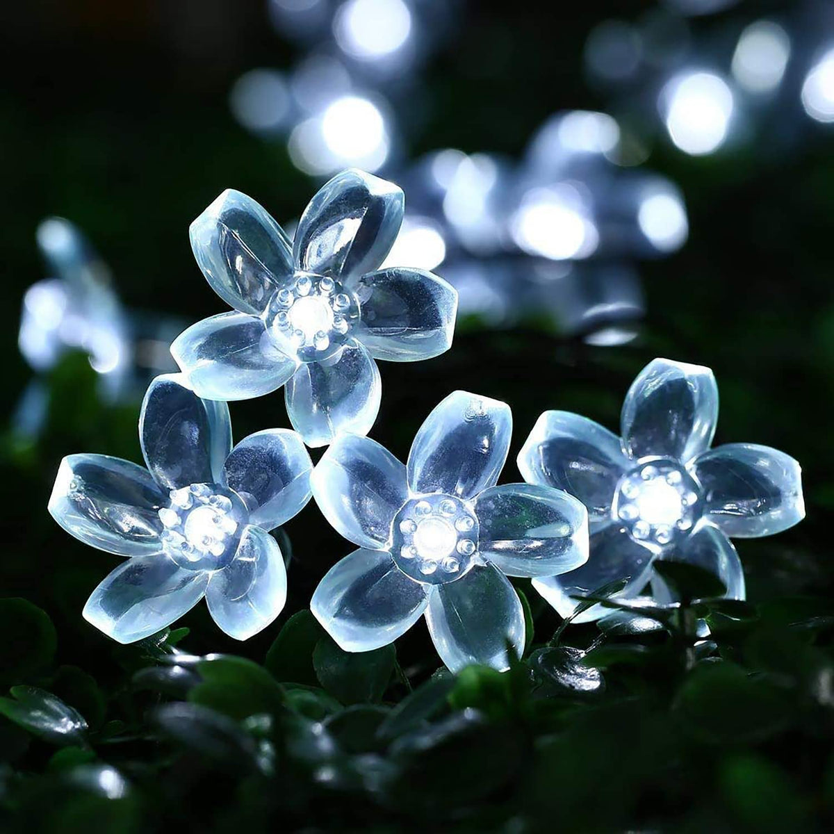 Kuber Industries Cherry Blossom Flower Shape String Lights | Home Decor Lights, String Fairy Lights14 LED (Warm White)…