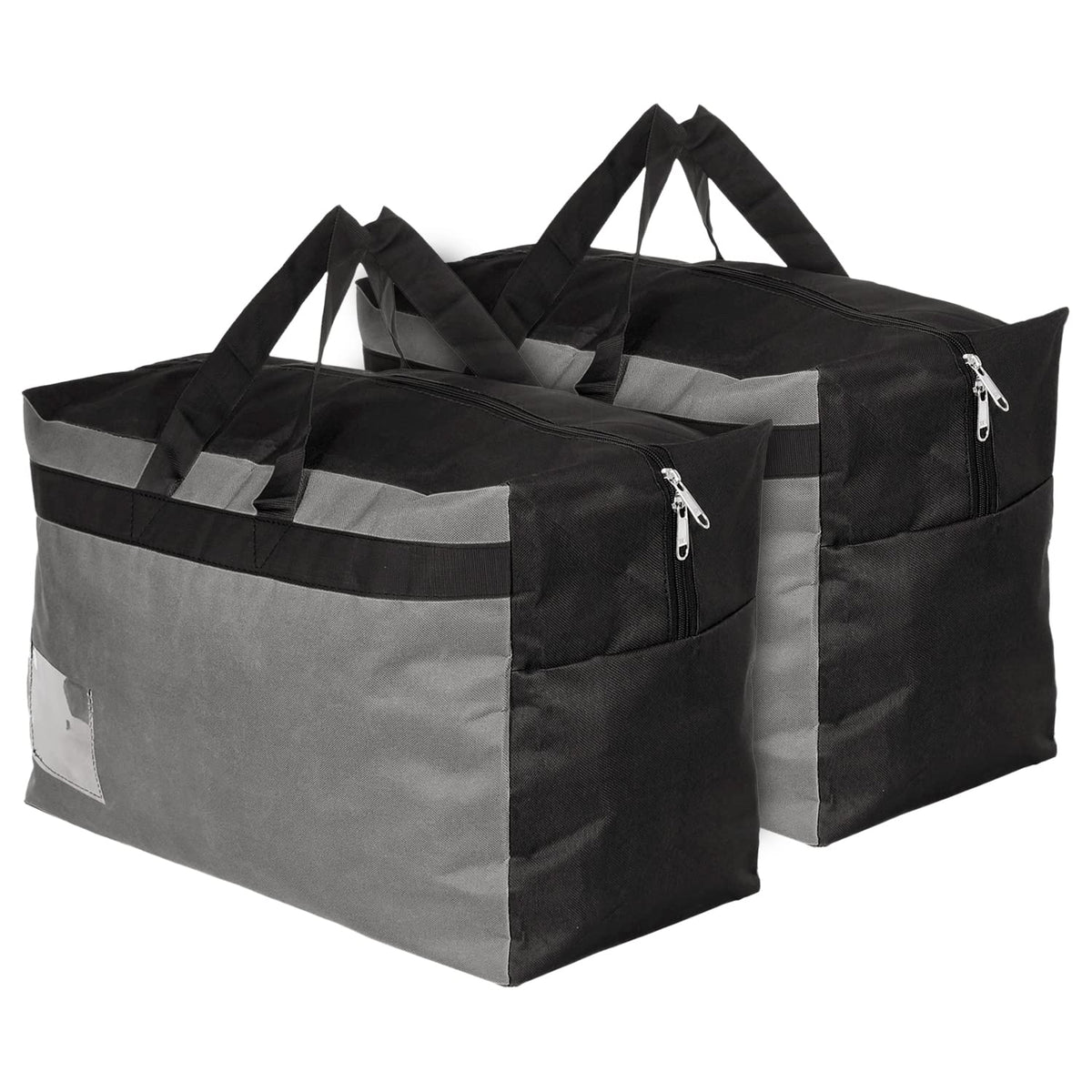 Kuber Industries Rexine Foldable Travel Duffle Bag, Storage Bag, Wardrobe organizer For Traveling Pack of 2 (Grey) 54KM4217