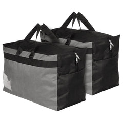 Kuber Industries Rexine Foldable Travel Duffle Bag, Storage Bag, Wardrobe organizer For Traveling Pack of 2 (Grey) 54KM4217