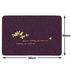 Heart Home Microfiber Door Mat for Porch/Kitchen/Bathroom/Laundry Room,Pack of 4 (Purple) 54HH3987.