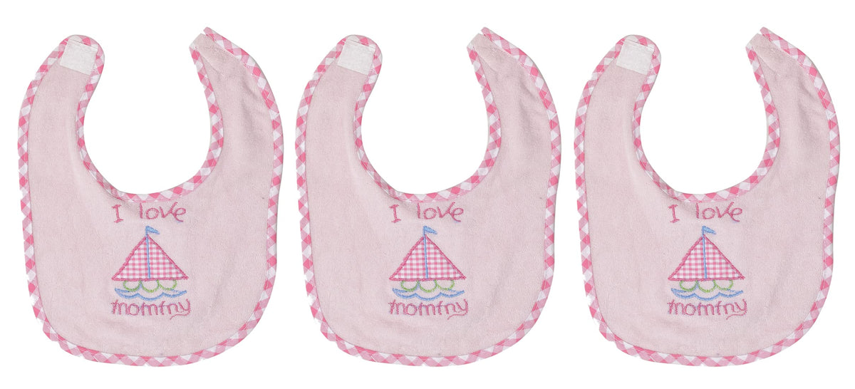 Heart Home Baby Cotton Apron Bibs-Pack of 3 (Pink)-HS43HEARTH25503
