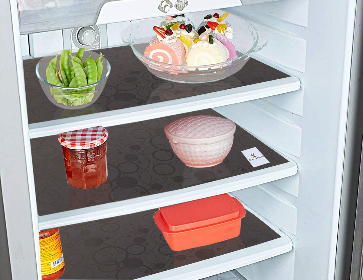 Kuber Industries Circle Design 6 Pieces PVC Refrigerator/Fridge Multipurpose Drawer Mat Set(Blue)-CTKTC032356