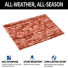 Heart Home Door Mat | Multi Riyal Doormat | Microfiber Entrance Mat | Entry Doormat | Office Entrance Door Mat | Door Mat for Home | Door Mat for Living | Pack of 3 | Orange