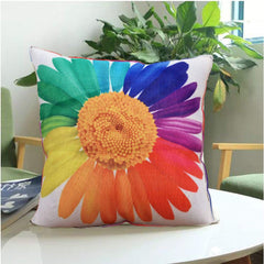 Heart Home Cushion Cover|Sofa Cushion Covers|Sun Flower Print Sitting Cushion Cover|Polyester Cushion Filler|16x16 Inch|Set of 5 (White)