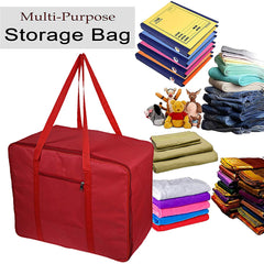 Heart Home Lightweight Foldable Multipurpose Storage bag, Cloth Organiser, Travel Bag With Zippered Closure And Handle- Pack of 2 (Red)-HS43HEARTH26642