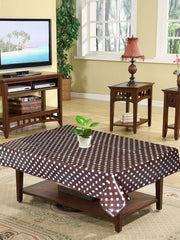 Heart Home Dot Print PVC Reversable Center Table Cover for Home Decorative Luxurious 4 Seater, 60"x36" (Brown) 54HH4267.