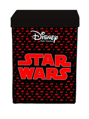 Kuber Industries Disney Star Wars Print Non Woven Fabric Foldable Laundry Basket, Toy Storage Basket, Cloth Storage Basket With Lid & Handles (Maroon)-KUBMART16276