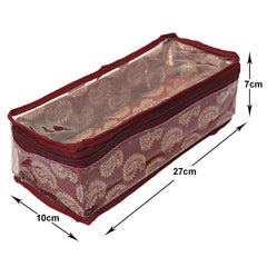 Kuber Industries Multipurpose Carry Design Laminated 1 Rod Bangle Box/Organizer/Case With Tranasparent Top (Maroon)-47KM073