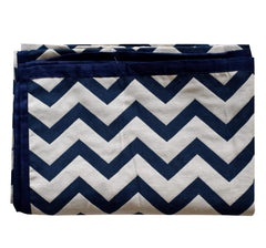 Kuber Industries Lining Design Cotton 4 Seater Centre Table Cover - Blue (CTKTC01168)