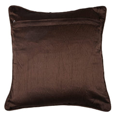 Heart Home Cushion Cover | Sofa Cushion Covers | Square Cushion Covers | Jute Cushion Covers | Couch Cushion Covers | Set of 5 | 16 Inch | Brown