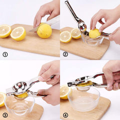 Heart Home 2 in 1 Manual Stainless Steel Lemon Squeezer/Juice Extractor with Bottle Opener (Silver)