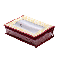Kuber Industries Brocade Hardboard 2 Pieces Two Rod Bangle Box (Maroon) - CTKTC42039