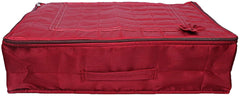 Heart Home Satin Bow Design 12 Flap Saree Cover Bag (Maroon) - CTHH12764
