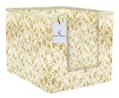 Kuber Industries Exclusive Metalic Printed 2 Piece Non Woven Shirt Stacker Wardrobe Organizer Set, (Brown & Brige) - CTGTC34916