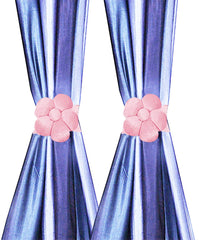 Kuber Industries Velvet 2 Pieces Curtain Tie Back Tassel Set (Pink) CTKTC33897