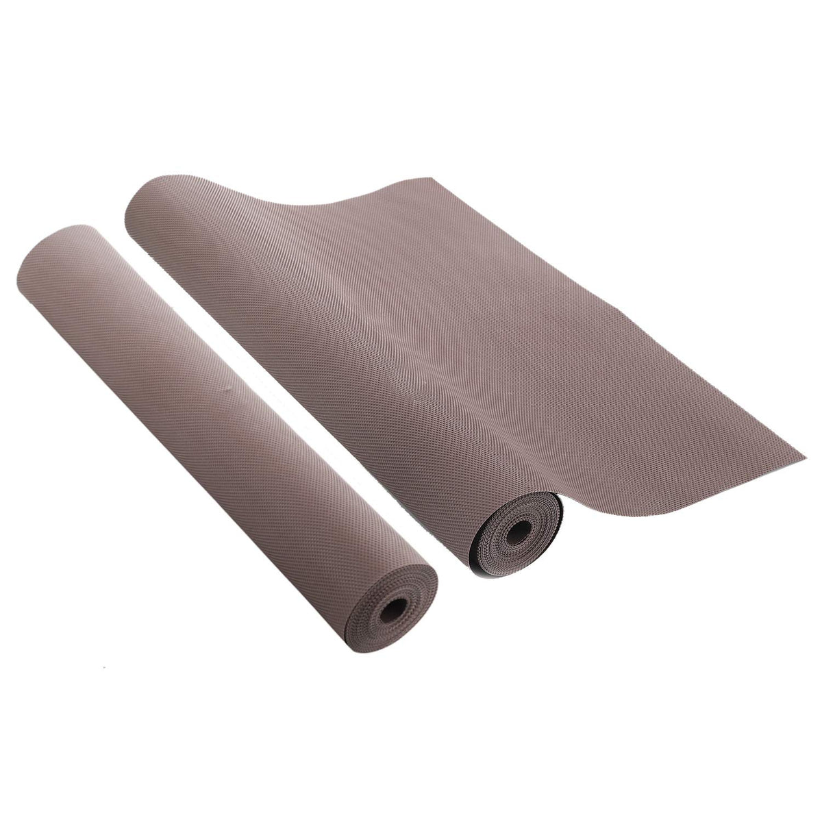 Kuber Industries 2 Pieces Multipurpose Textured Super Strong Anti-Anti Skid Mats and Liners for Drawer, Refrigerator, Cupboard, Shelf, Size 45X500cm (5 Meter Roll, Brown)-CTKTC024050