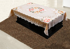 Kuber Industries Cotton 4 Seater Centre Table Cover - Cream