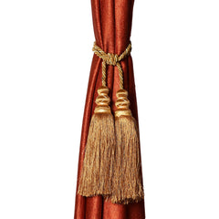 Kuber Industries Polyester 2 Pieces Curtain Tie Back Tassel Set (Gold) CTKTC33493