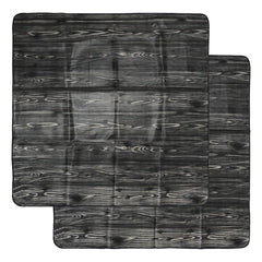 Heart Home Food Mat | Wooden Texture Bed Server | Laminated Bed Protector for Home | Bed Server for Bedsheet | Pack of 2 | 36 Inch | Black