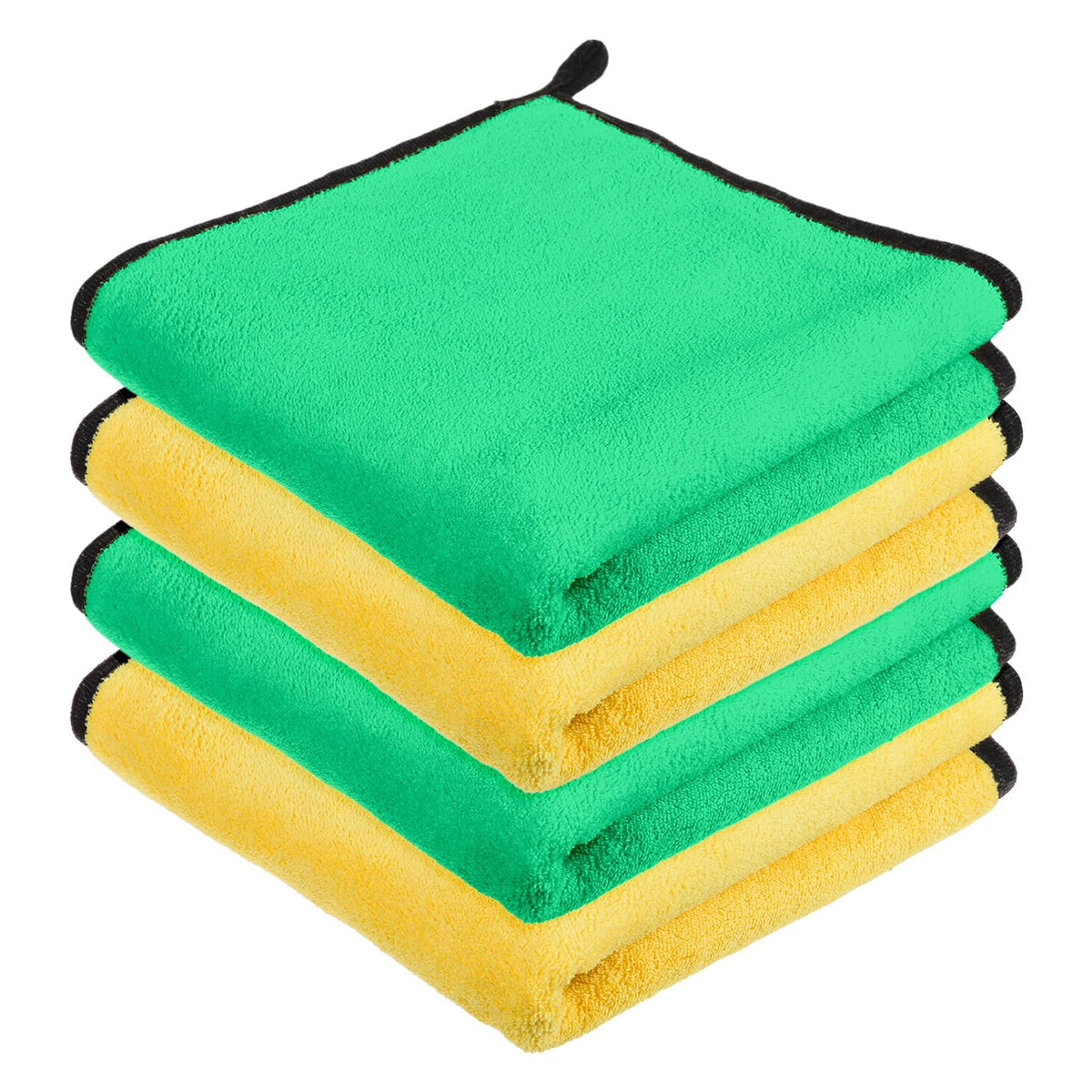 Kuber Industries Cleaning Towel | Reusable Cleaning Cloths for Kitchen | Duster Towel for Home Cleaning | 400 GSM Cleaning Cloth Towel with Hanging Loop | 40x40 | Pack of 4 | Multi