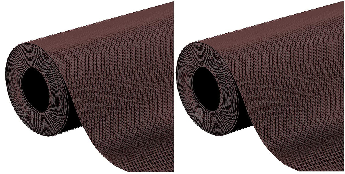 Kuber Industries 2 Pieces Multipurpose Textured Super Strong Anti-Slip Mat Liner,Size 45X125 Cm (1.25 Meter Roll, Brown) - CTKTC40206