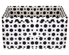Kuber Industries Dot Printed Printed Non-Woven Rectangular Flodable Cloth Storage Box/Drawer- Pack of 2 (Black & White)-HS43KUBMART26342