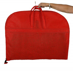 Kuber Industries Embossed Design 2 Pieces Foldable Non Woven Men's Coat Blazer Cover (Red & Golden) -CTKTC42271