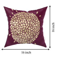 Heart Home Rangoli Print Soft Decorative Square Cushion Cover, Cushion Case for Sofa Couch Bed 16x16 Inch- Pack of 4 (Purple) 52HH3919