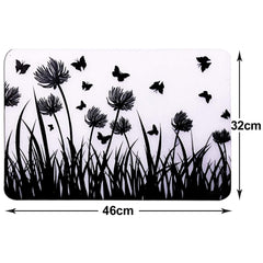Kuber Industries Butterfly Print Waterproof, Stain Resistant, Washable Refrigerator/Fridge Drawer Mat, Set of 6 (White)